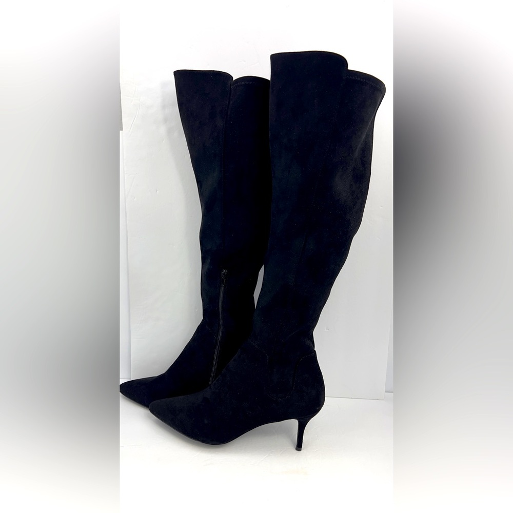 CHARLES BY CHARLES DAVID, TALL CHIC BOOTS, BLACK “TEXTILE”, SIZE 12M - Picture 2 of 12